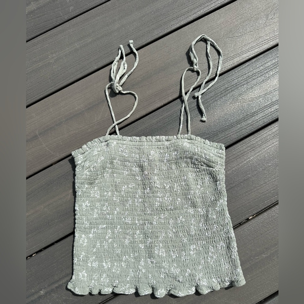 Green Smocked Women's Top